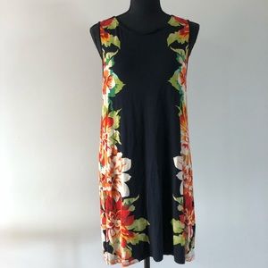 Beautiful sleeveless Cha Cha Vente Black & floral midi dress.